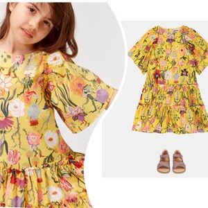 Molo Vibrant Floral Yellow Dress